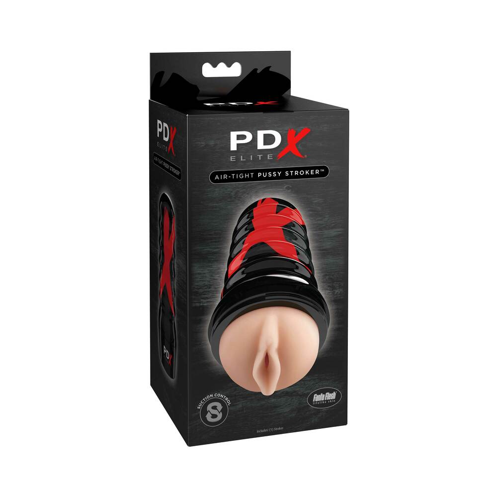 PDX BRANDS - PDX ELITE AIR TIGHT PUSSY STROKER BEIGE/BLACK