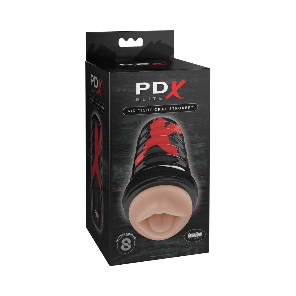 PDX ELITE AIR TIGHT ORAL STROKER BEIGE/BLACK