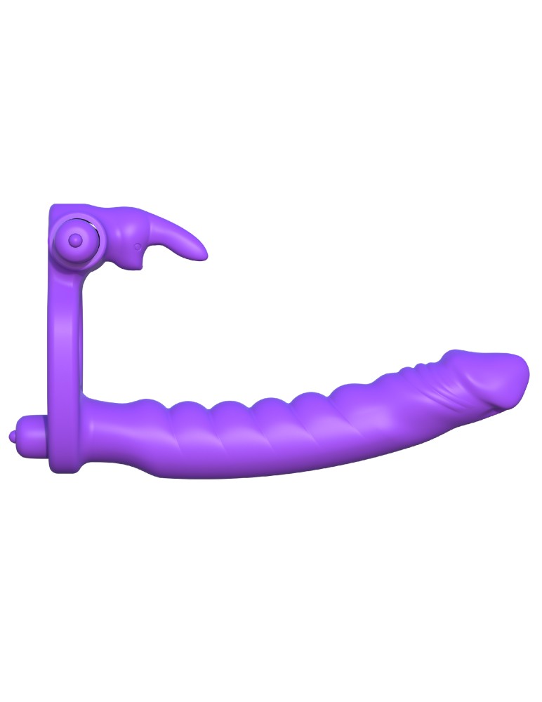 PIPEDREAM - FANTASY C-RINGZ - SILICONE DOUBLE PENETRATOR RABBIT PURPLE