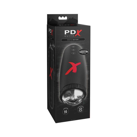 PDX BRANDS - PDX ELITE MOTO-BATOR THRUSTING SUCTION MASTURBATOR CLEAR/BLACK