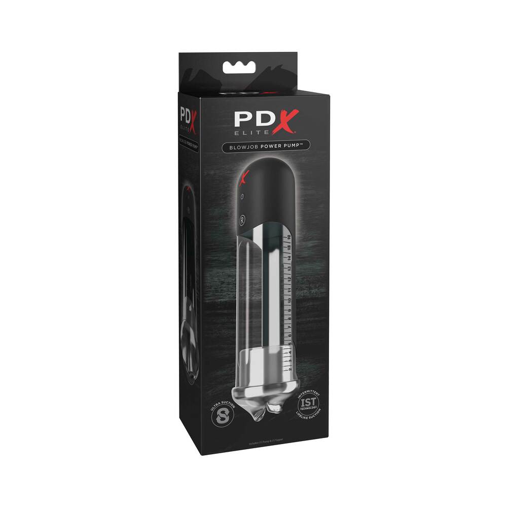 PDX ELITE BLOWJOB POWER PUMP AUTOMATED SUCTION CLEAR/BLACK