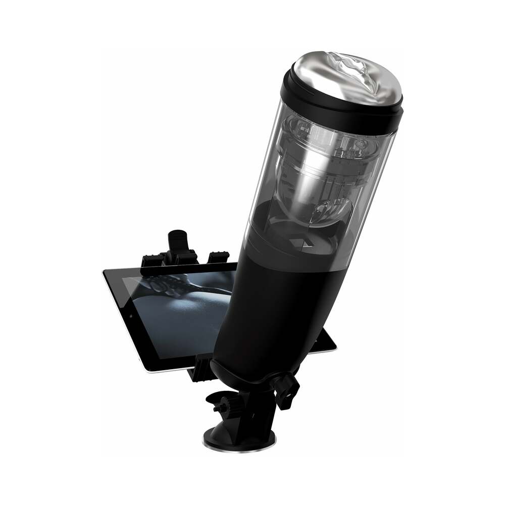PDX BRANDS - PDX ELITE DELUXE MEGA-BATOR ROTATING THRUSTING MASTURBATOR CLEAR/BLACK