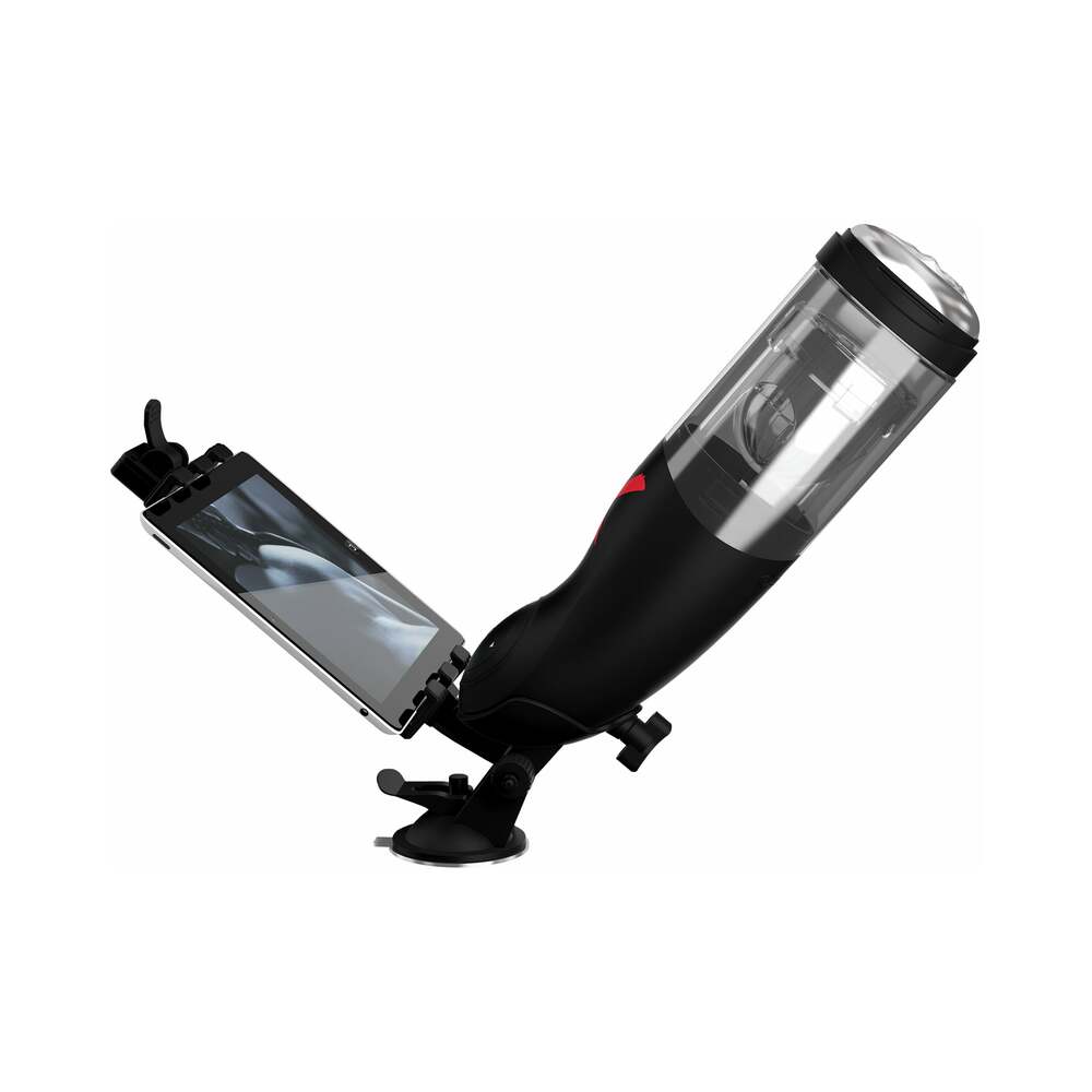 PDX ELITE DELUXE MEGA-BATOR ROTATING THRUSTING MASTURBATOR CLEAR/BLACK