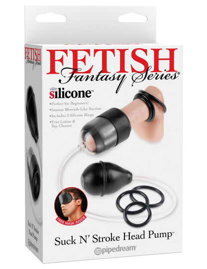 PIPEDREAM - FETISH FANTASY SERIES - SUCK N' STROKE HEAD PUMP  CLEAR/BLACK