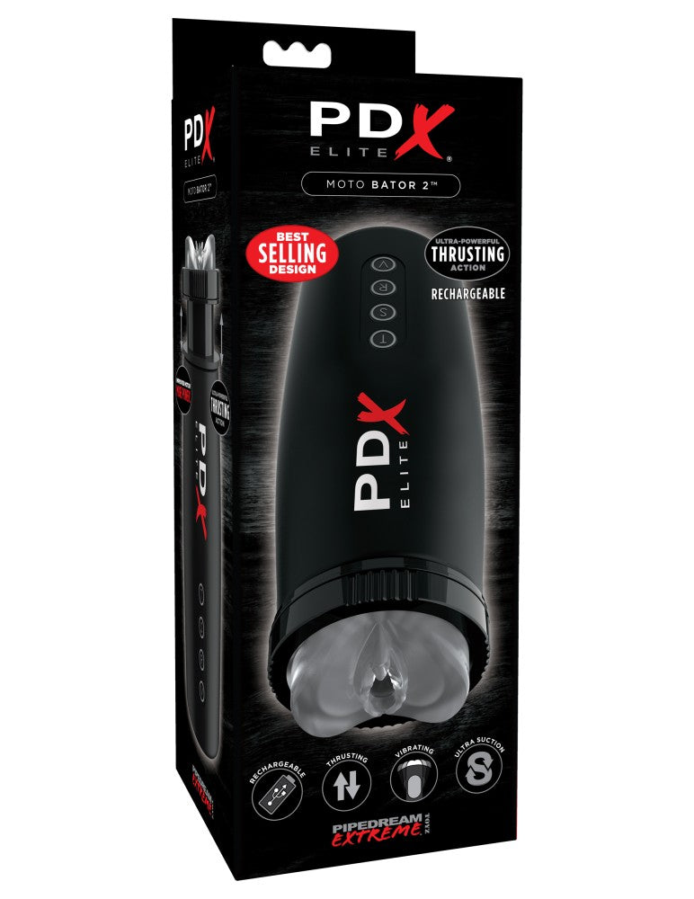 PIPEDREAM - PDX ELITE - MOTORBATOR 2  CLEAR/BLACK