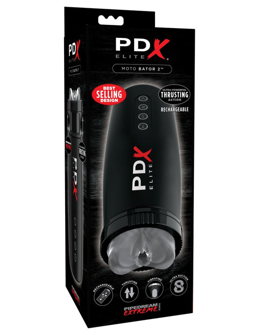 PIPEDREAM - PDX ELITE - MOTORBATOR 2  CLEAR/BLACK