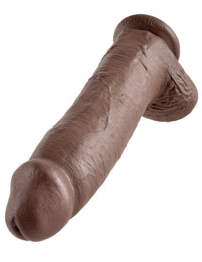 PIPEDREAM - KING COCK - 12" COCK WITH BALLS BROWN