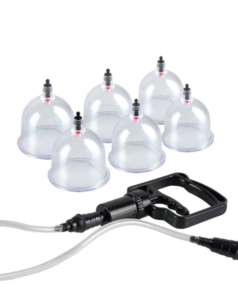 PIPEDREAM - FETISH FANTASY SERIES - BEGINNER'S 6PC. CUPPING SET  CLEAR/ BLACK