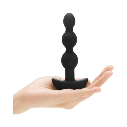 B-VIBE TRIPLET RECHARGEABLE REMOTE-CONTROLLED VIBRATING ANAL BEADS PLUG BLACK