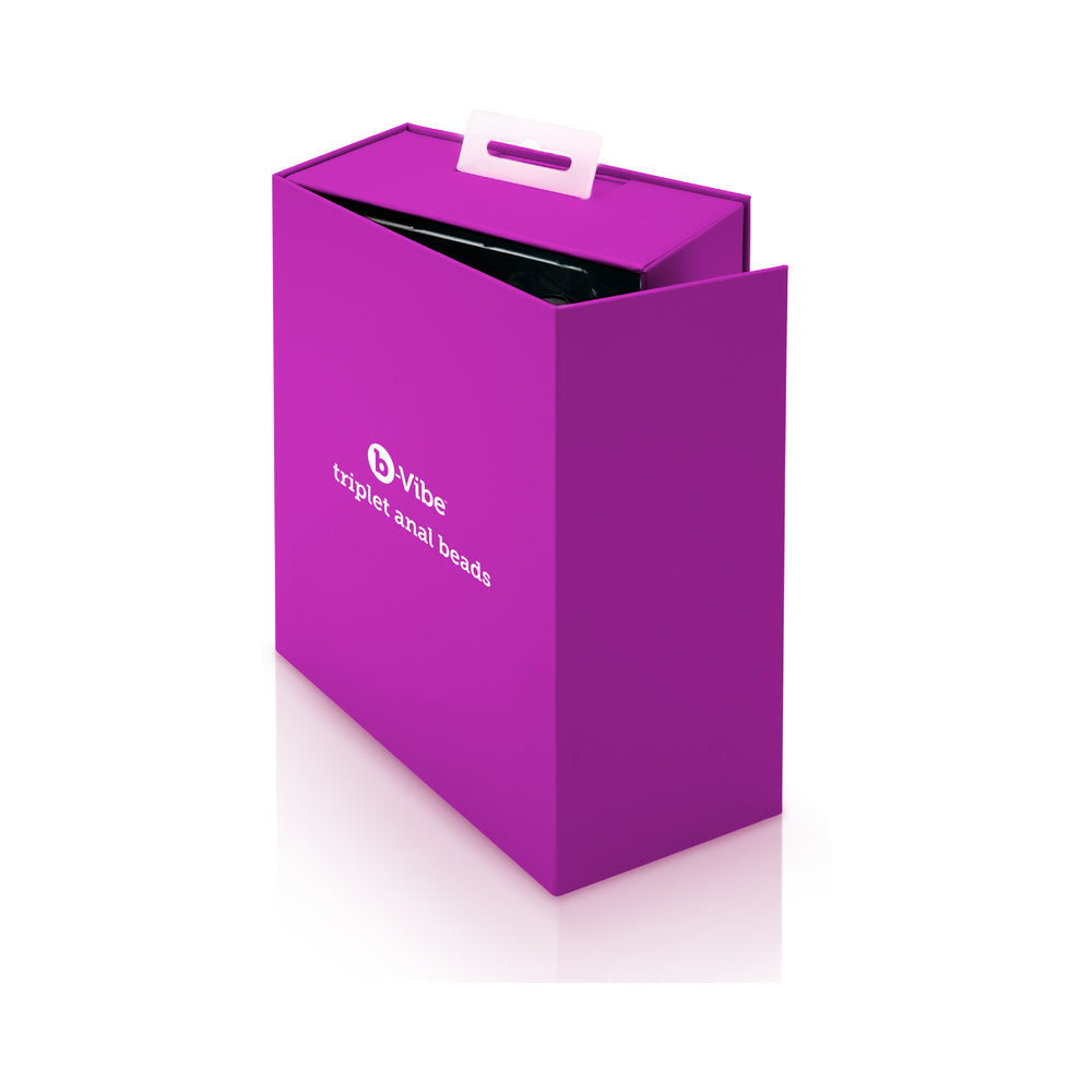 B-VIBE TRIPLET RECHARGEABLE REMOTE-CONTROLLED VIBRATING ANAL BEADS PLUG FUCHSIA