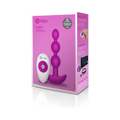 B-VIBE - TRIPLET RECHARGEABLE REMOTE CONTROLLED VIBRATING ANAL BEADS PLUG