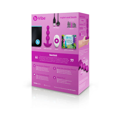 B-VIBE - TRIPLET RECHARGEABLE REMOTE CONTROLLED VIBRATING ANAL BEADS PLUG