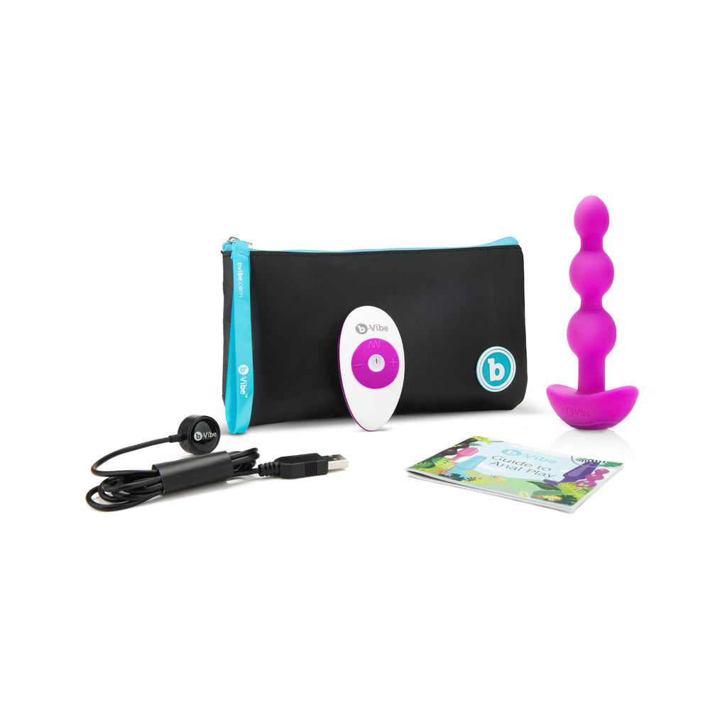 B-VIBE - TRIPLET RECHARGEABLE REMOTE CONTROLLED VIBRATING ANAL BEADS PLUG
