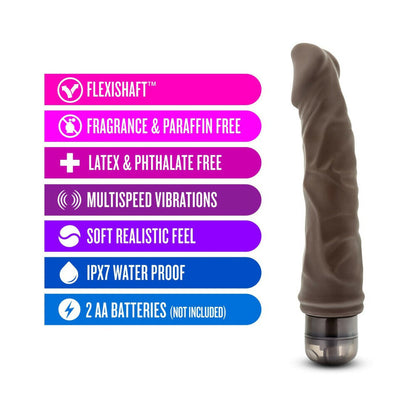 DR. SKIN VIBE 6 REALISTIC 8.75 IN. VIBRATING DILDO BROWN