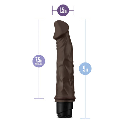 DR. SKIN COCK VIBE 6 REALISTIC 8.75 IN. VIBRATING DILDO BROWN