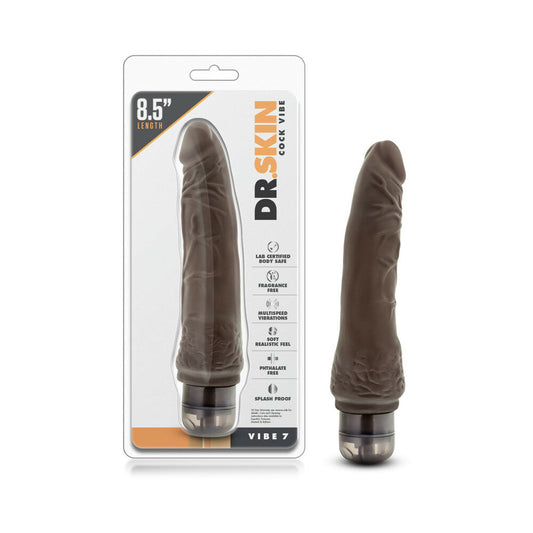 DR. SKIN VIBE 7 REALISTIC 8.5 IN. VIBRATING DILDO BROWN