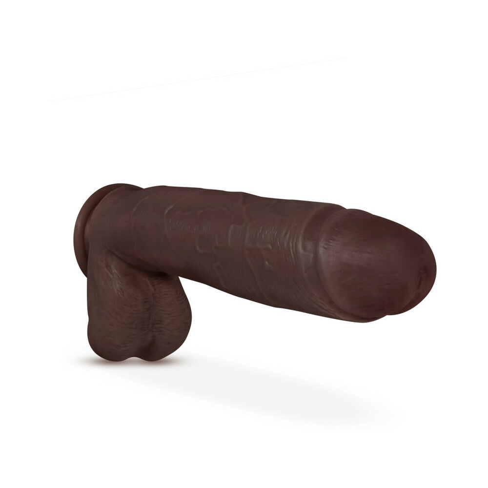DR. SKIN MR. MISTER REALISTIC 10.5 IN. DILDO WITH BALLS BROWN