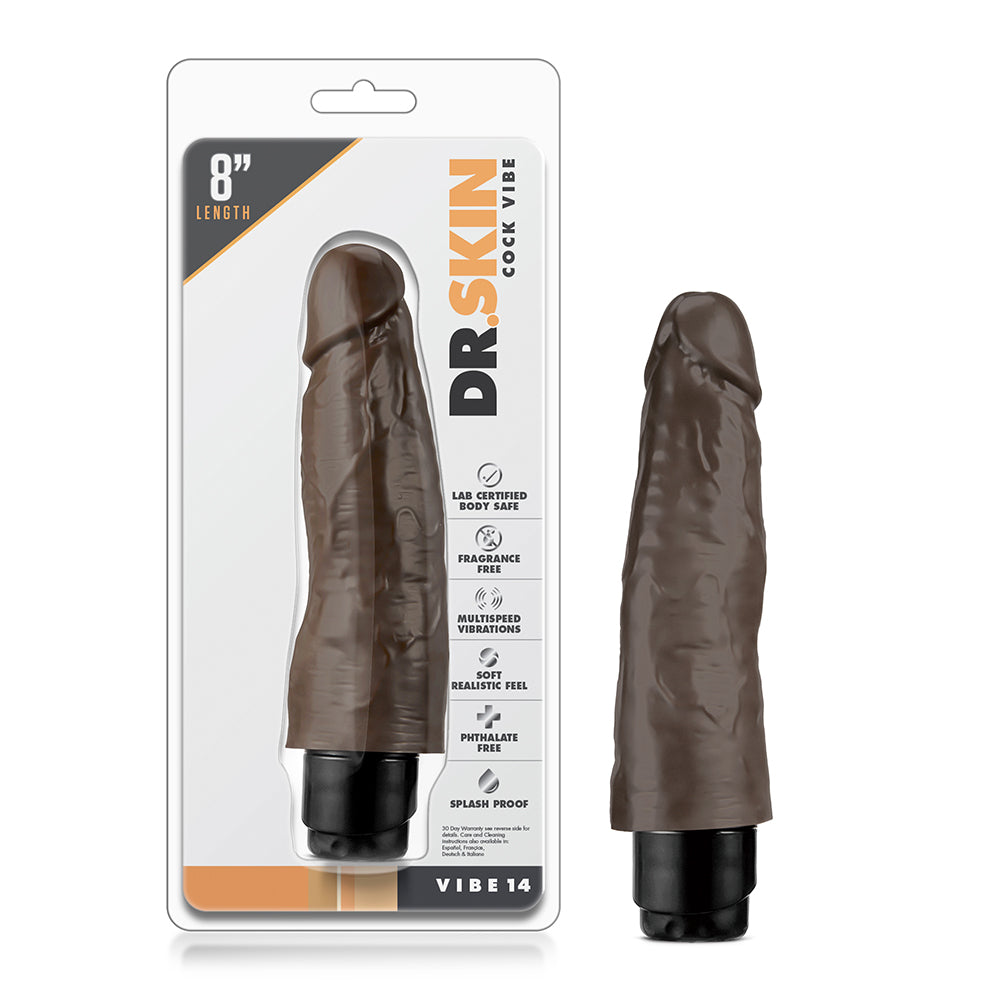 BLUSH - DR. SKIN COCK VIBE 14 REALISTIC 8 IN. VIBRATING DILDO