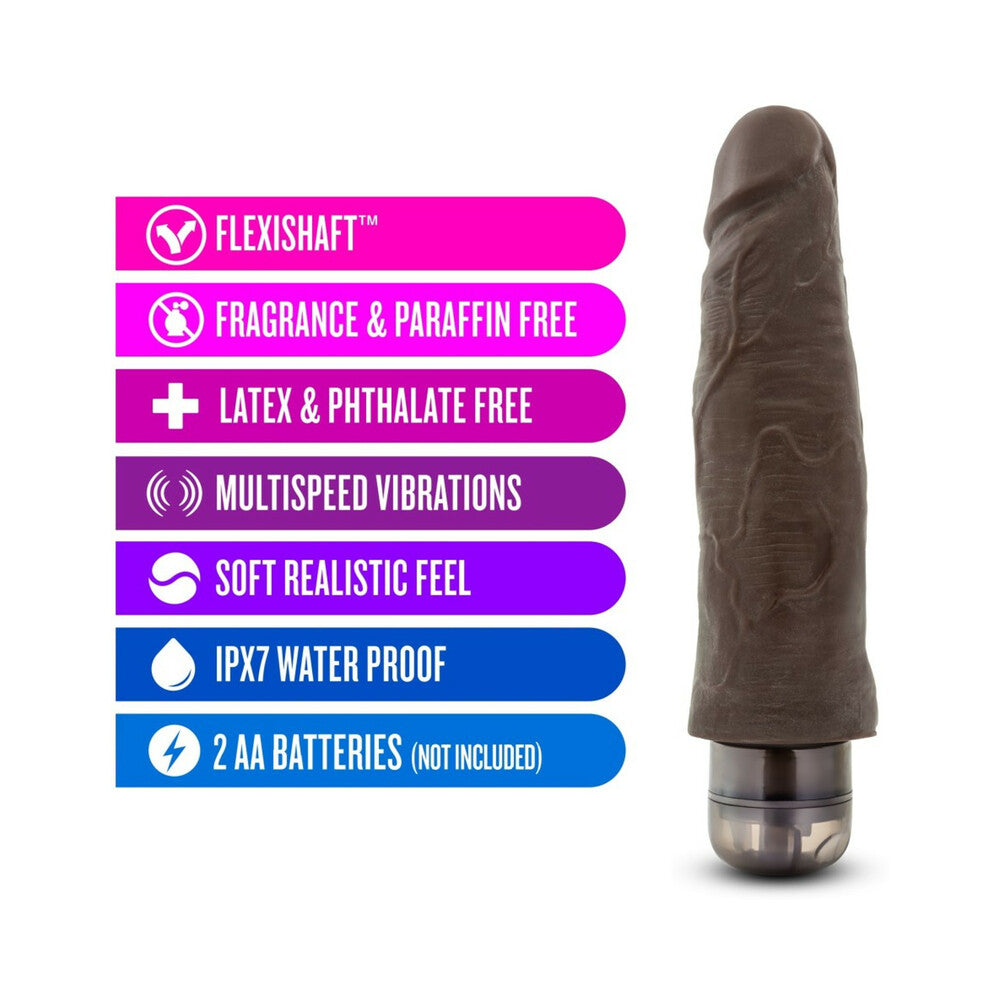 DR. SKIN VIBE 14 REALISTIC 8 IN. VIBRATING DILDO BROWN