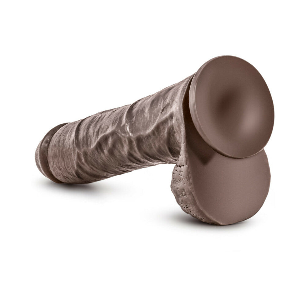 DR. SKIN MR. SAVAGE REALISTIC 11.5 IN. DILDO WITH BALLS BROWN