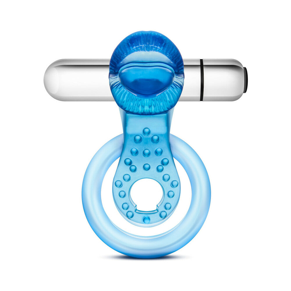 BLUSH - STAY HARD 10 FUNCTION VIBRATING TONGUE RING BLUE