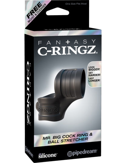 PIPEDREAM - FANTASY C-RINGZ - MR. BIG COCK RING AND BALL STRETCHER  BLACK
