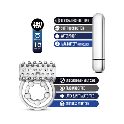 BLUSH - STAY HARD VIBRATING SUPER CLITIFIER COCKRING CLEAR