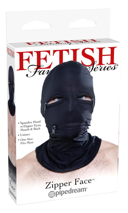PIPEDREAM - FETISH FANTASY SERIES - ZIPPER FACE HOOD  BLACK