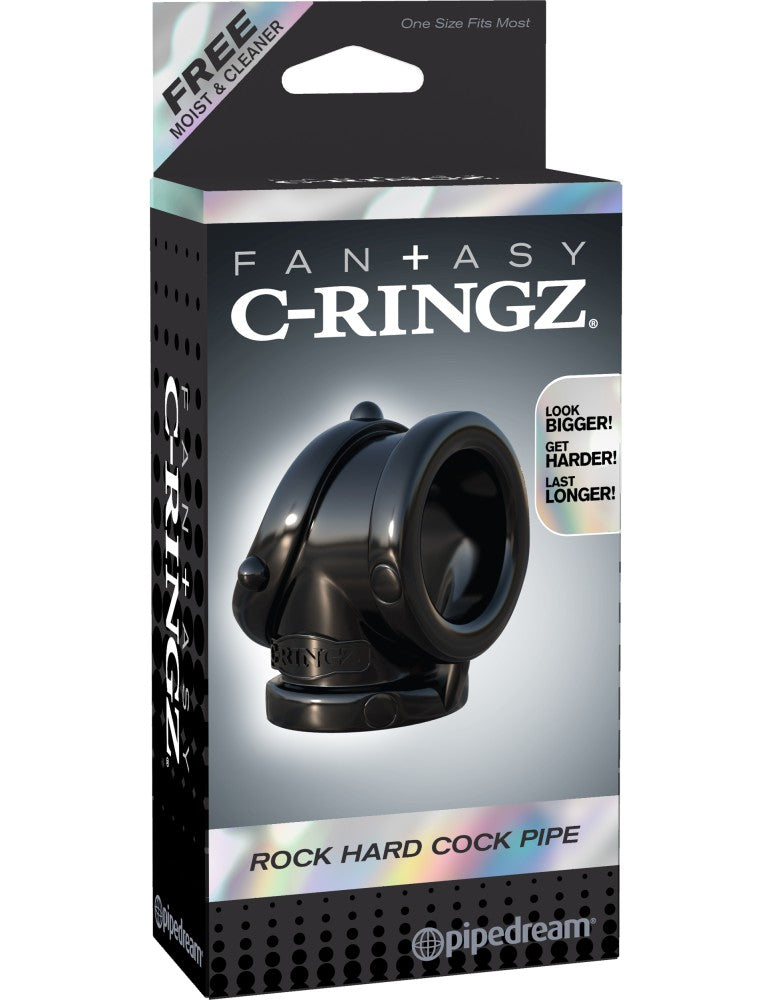PIPEDREAM - FANTASY C-RINGZ - ROCK HARD COCK PIPE  BLACK