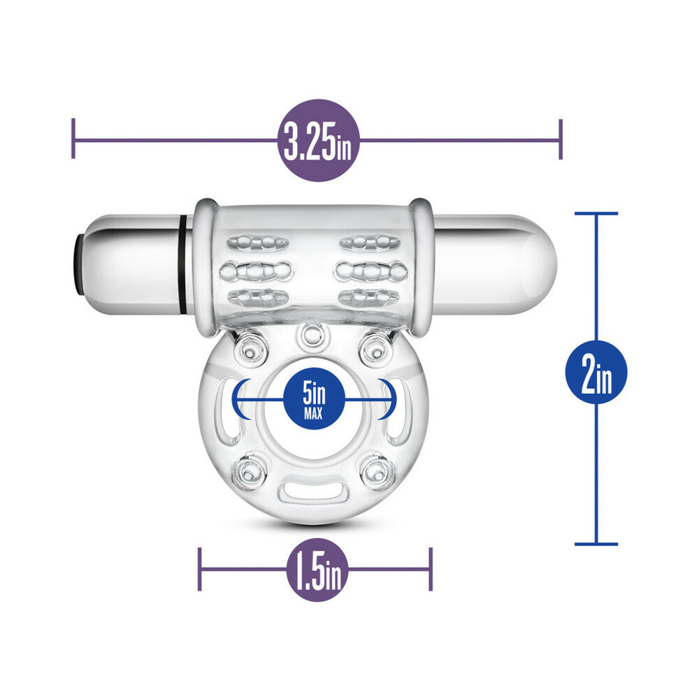 BLUSH - STAY HARD 10 FUNCTION VIBRATING BULL RING CLEAR