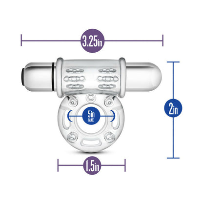 BLUSH - STAY HARD 10 FUNCTION VIBRATING BULL RING CLEAR