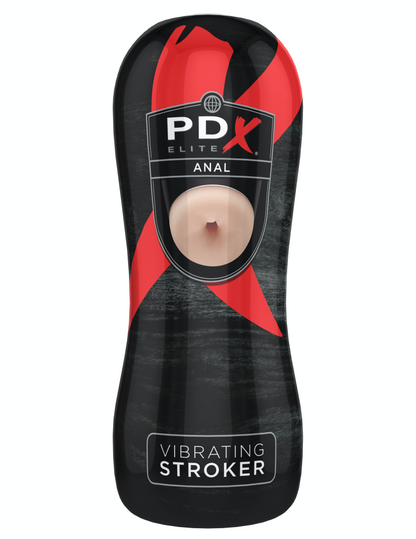 PIPEDREAM - PDX ELITE - VIBRATING ANAL STROKER  LIGHT/BLACK