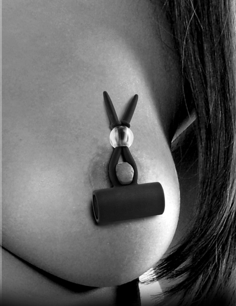 PIPEDREAM - FETISH FANTASY SERIES LIMITED EDITION - VIBRATING SILICONE NIPPLE LASSOS BLACK