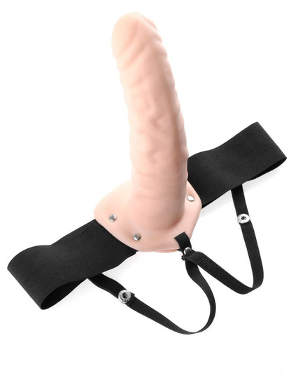 PIPEDREAM - FETISH FANTASY SERIES - 8" HOLLOW STRAP-ON  LIGHT/BLACK