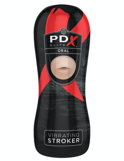 PIPEDREAM - PDX ELITE - VIBRATING ORAL STROKER  LIGHT/BLACK