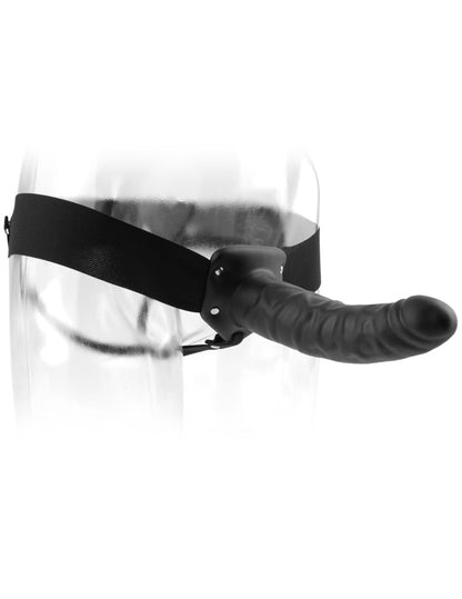 PIPEDREAM - FETISH FANTASY SERIES - 8" HOLLOW STRAP-ON  BLACK