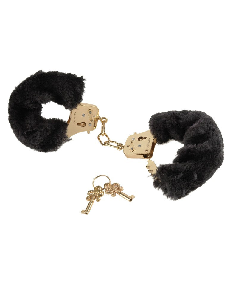 PIPEDREAM - FETISH FANTASY GOLD - DELUXE FURRY CUFFS  GOLD/BLACK