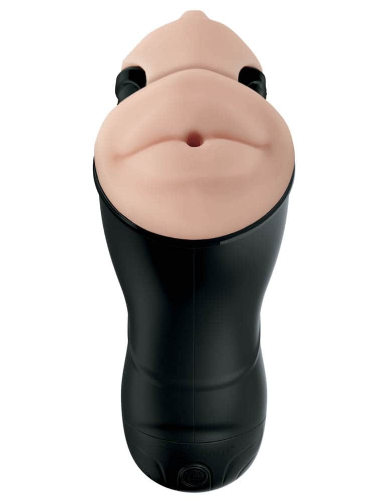 PIPEDREAM - PDX ELITE - DOUBLE PENETRATION VIBRATING STROKER  LIGHT/BLACK