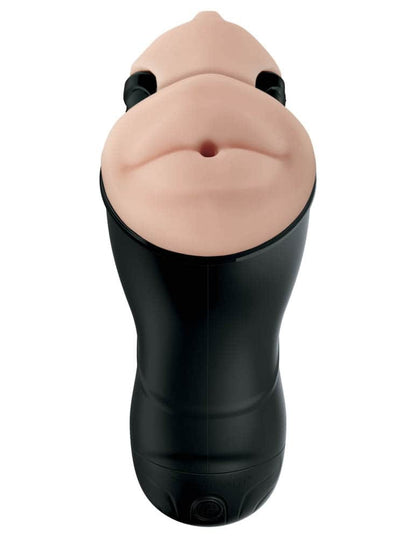 PIPEDREAM - PDX ELITE - DOUBLE PENETRATION VIBRATING STROKER  LIGHT/BLACK