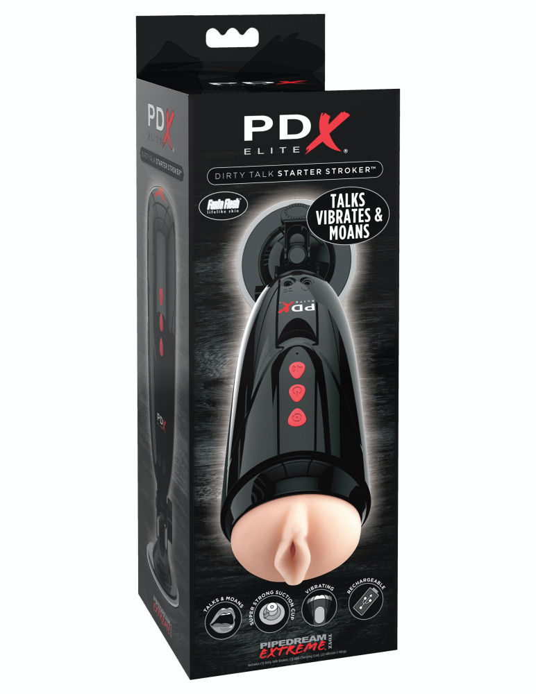 PIPEDREAM - PDX ELITE - DIRTY TALK STARTER STROKER  LIGHT/BLACK