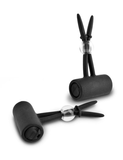 PIPEDREAM - FETISH FANTASY SERIES LIMITED EDITION - VIBRATING SILICONE NIPPLE LASSOS BLACK