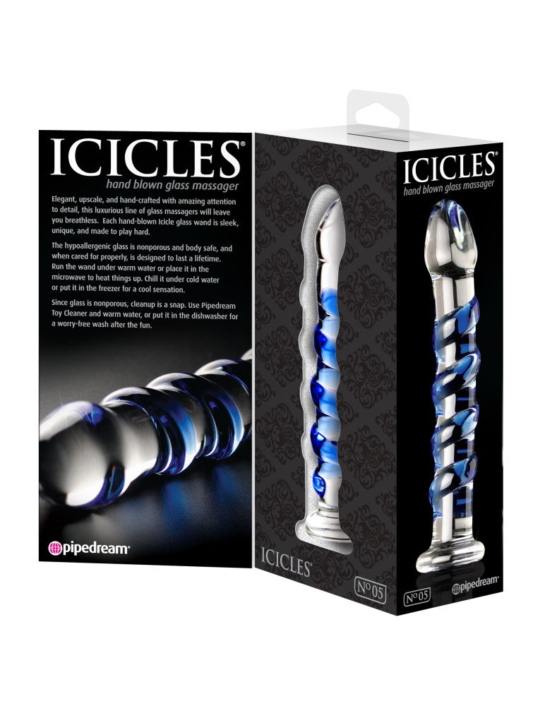 PIPEDREAM - ICICLES - NO. 5  CLEAR/BLUE