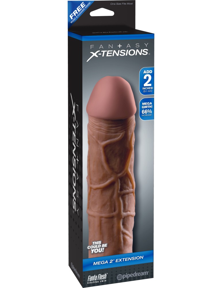 PIPEDREAM - FANTASY X-TENSIONS - MEGA 2" EXTENSION BROWN