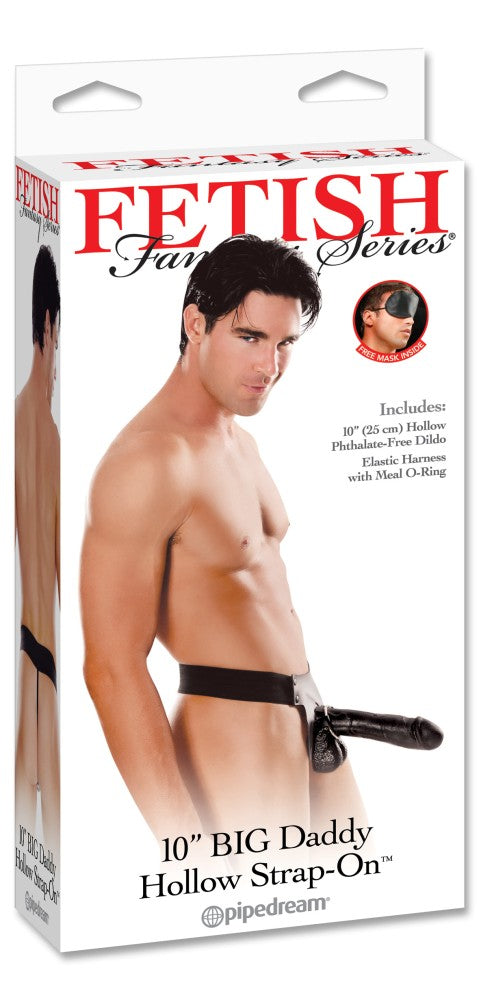 PIPEDREAM - FETISH FANTASY SERIES - BIG DADDY HOLLOW 10" STRAP-ON BLACK