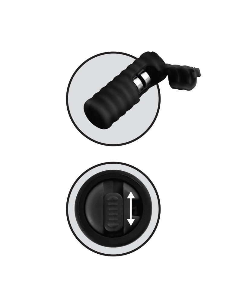 PIPEDREAM - FETISH FANTASY SERIES LIMITED EDITION - VIBRATING SILICONE NIPPLE LASSOS BLACK