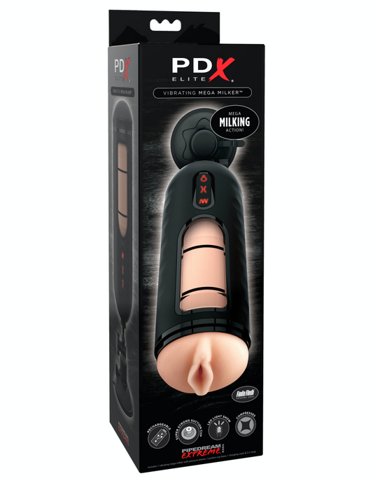 PIPEDREAM - PDX ELITE - VIBRATING MEGA MILKER  LIGHT/BLACK