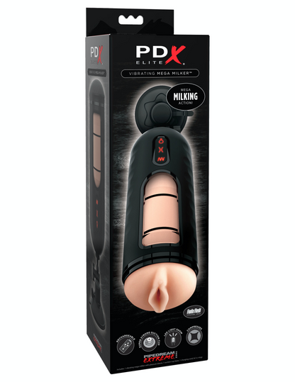 PIPEDREAM - PDX ELITE - VIBRATING MEGA MILKER  LIGHT/BLACK
