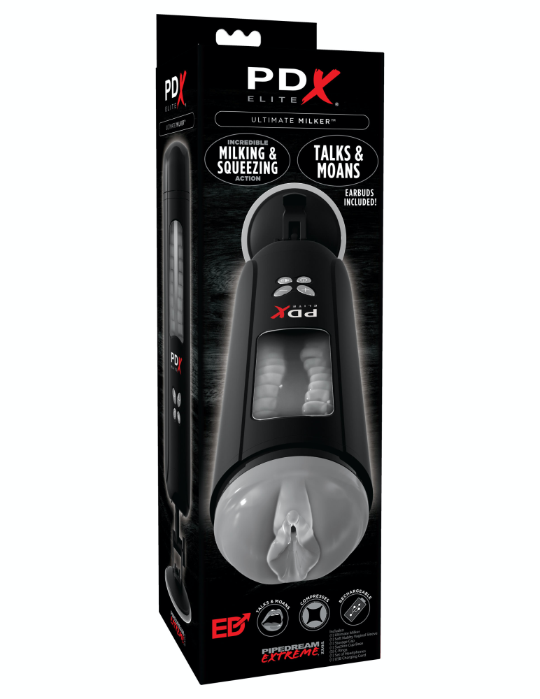 PIPEDREAM - PDX ELITE - ULTIMATE MILKER  CLEAR/BLACK