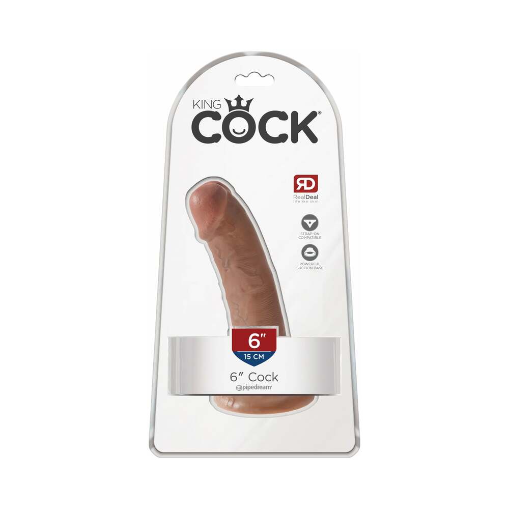 PIPEDREAM - KING COCK 6 IN. COCK REALISTIC DILDO WITH SUCTION CUP TAN