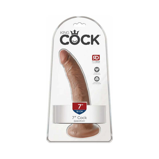 KING COCK 7 IN. COCK REALISTIC DILDO WITH SUCTION CUP TAN